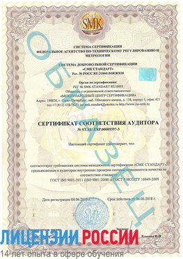 Образец сертификата соответствия аудитора №ST.RU.EXP.00005397-3 Чамзинка Сертификат ISO/TS 16949